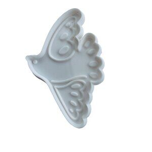 Dove Bird Shaped Plastic Vintage Imprint Cookie Cutter -White